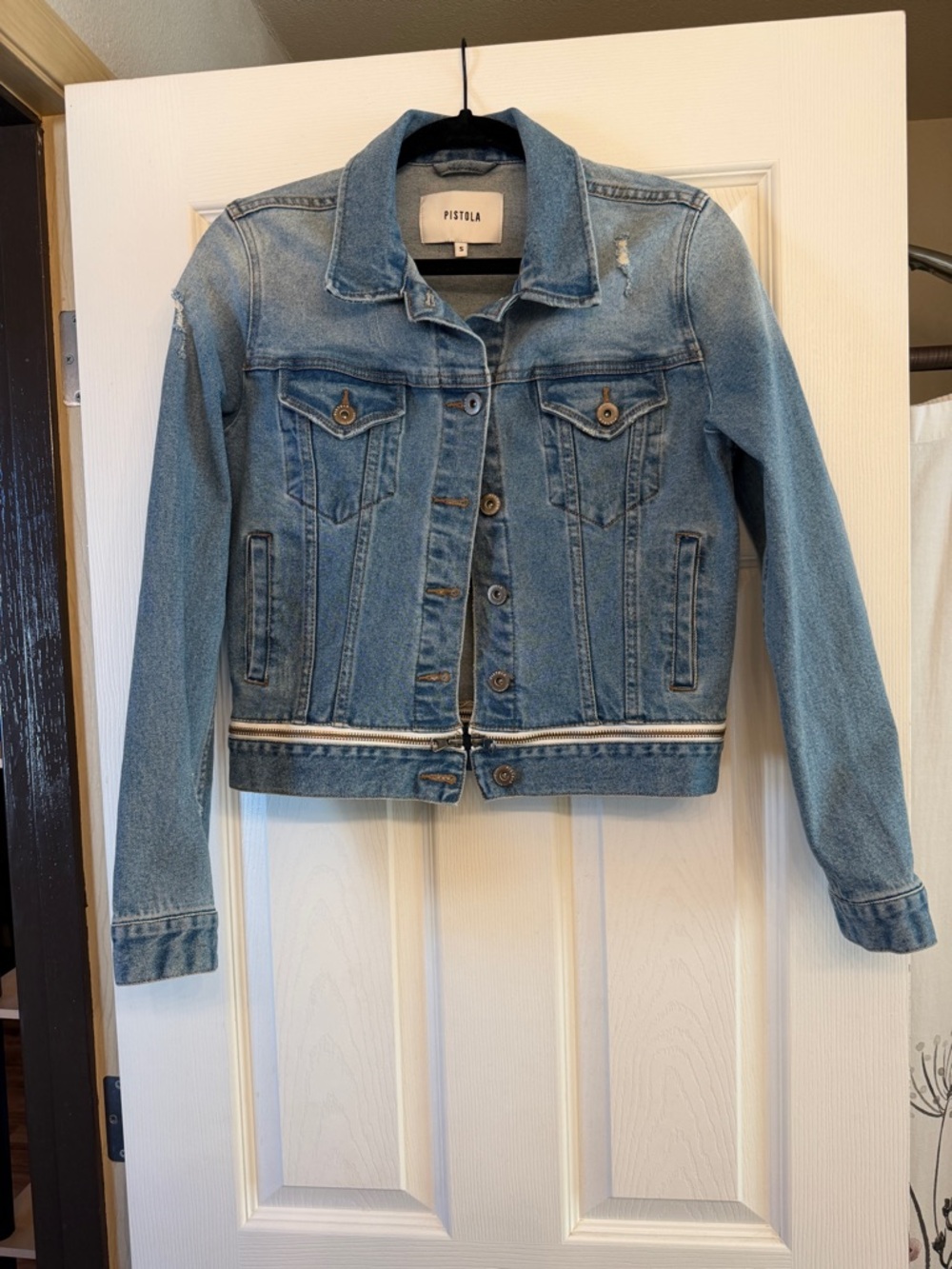 Pistola Brando Zip-Hem Denim Jacket in Asheville Wash